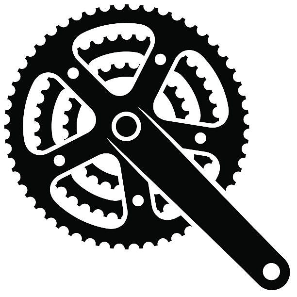 bicycle cogwheel sprocket crankset symbol bicycle cogwheel sprocket crankset symbol - illustration for the web chainring stock illustrations