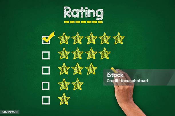 Rating On Greenboard Stock Photo - Download Image Now - Comparison, Homepage, Rating