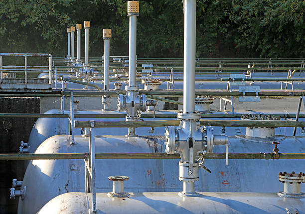 istock large pipes and safety valve over the tank 587799686
