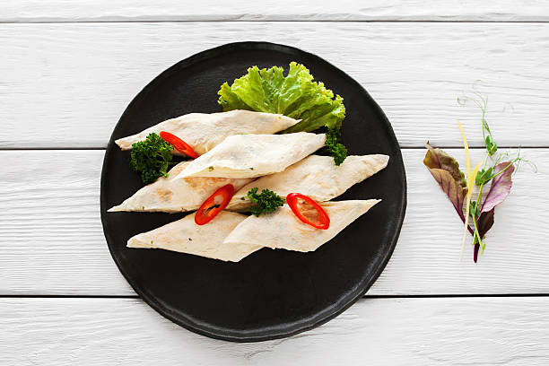 istock Traditional armenian lavash rolls, flat lay 587802336