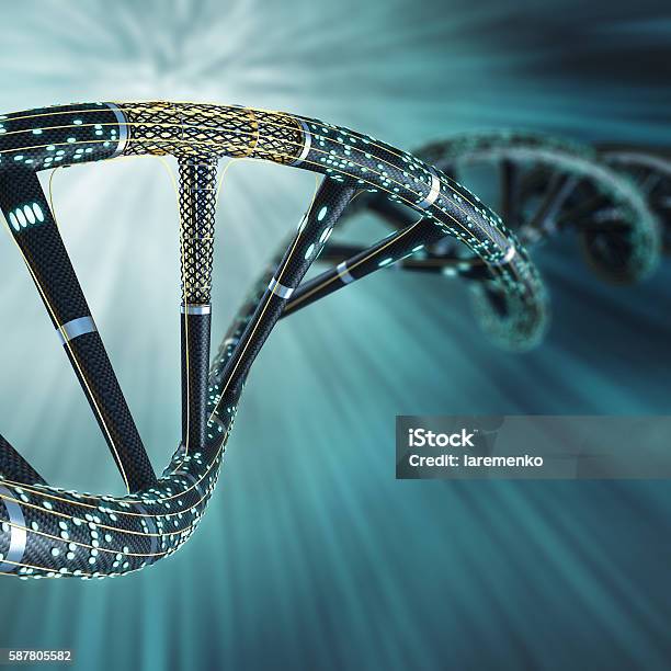 Molecola Di Dna Artificiale Il Concetto Di Intelligenza Artificiale - Fotografie stock e altre immagini di DNA