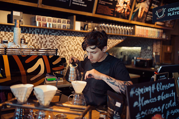 Barista at work in a coffee shop