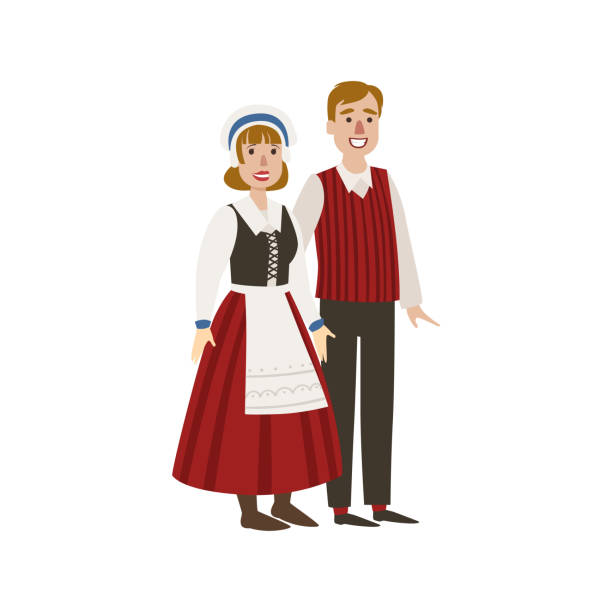 istock Couple In Hollandaise National Clothes 587809064
