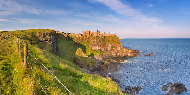 Dunluce Castle in Northern Ireland on a sunny morning