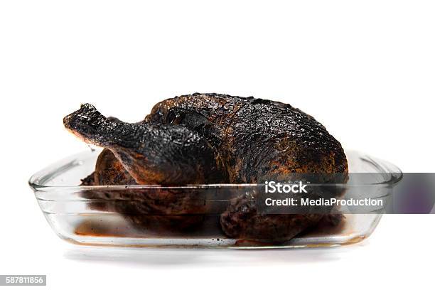 Burnt Chicken On White Stock Photo - Download Image Now - Burnt, Chicken Meat, Chicken - Bird