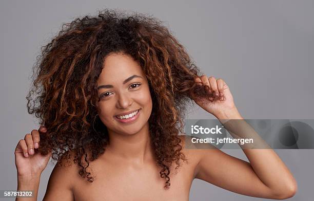 I Like Hair With A Bit Of Kink In It Stock Photo - Download Image Now - 20-29 Years, Adult, Adults Only