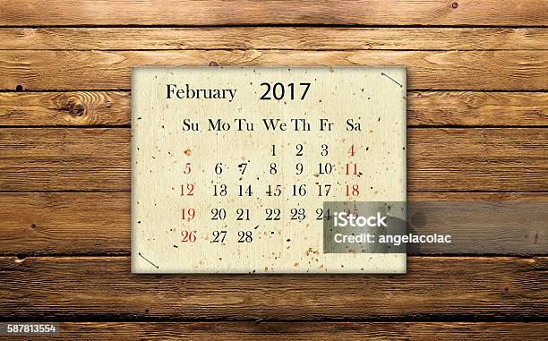 Calendar February 2017 Stock Photo - Download Image Now - 2017, Backgrounds, Business