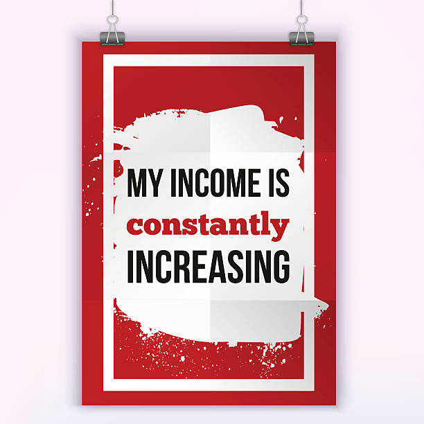 istock My income is constantly increasing positive Life quote. Inspirational phrase 587814520
