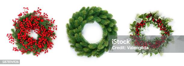 Christmas Wreath Stock Photo - Download Image Now - Christmas, Wreath, Garland - Decoration