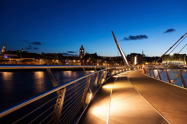 Peace Bridge in Derry stock photo