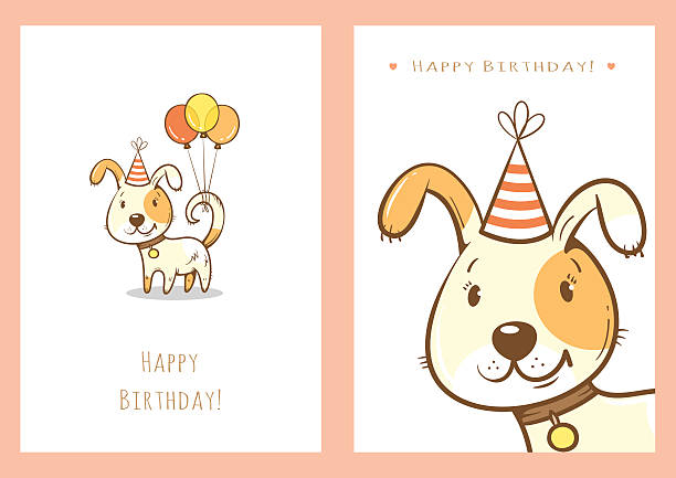 Birthday Cards Set Stock Illustration - Download Image Now - Birthday, Dog,  Puppy - iStock