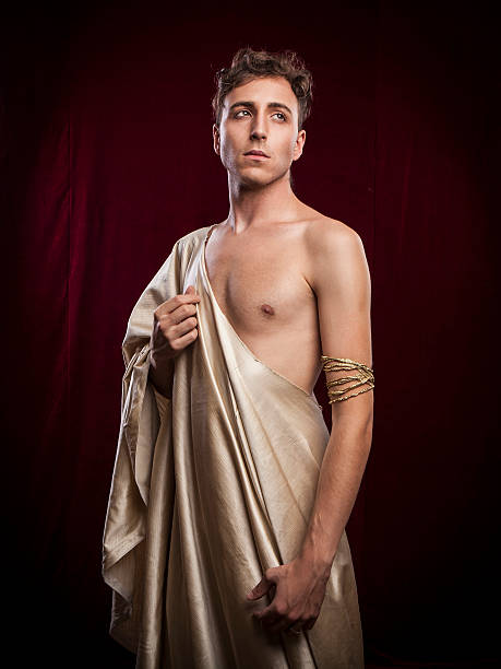 portrait of ancient roman man - toga stockfoto's en -beelden