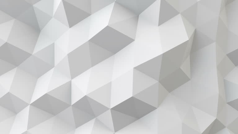 white polygonal geometric surface seamless loop