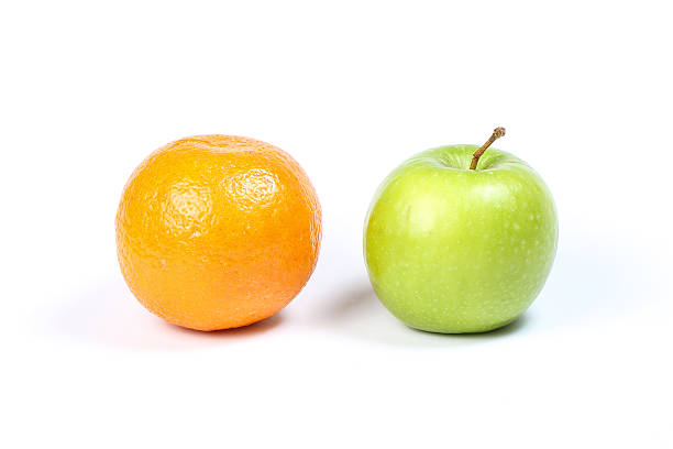 istock Green Apple and Orange fruit 587880796