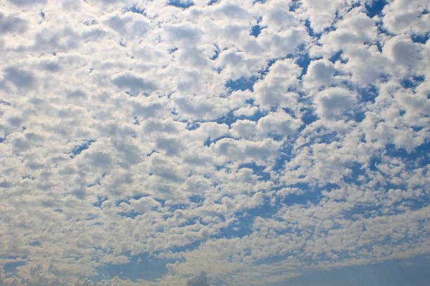 istock Many small fluffy clouds in the blue sky 587882432