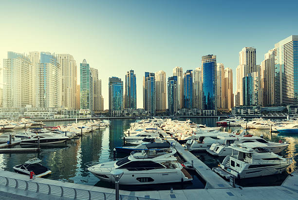 istock Dubai Marina at sunset, United Arab Emirates 587884884