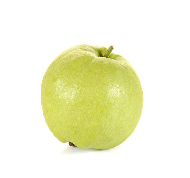 istock Fresh guava full ball on white background. 587889354