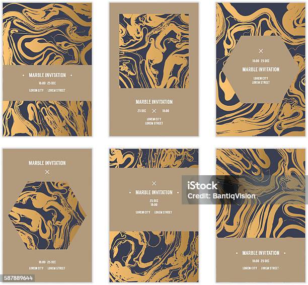 Marbled Cards Stock Illustration - Download Image Now - Pattern, Luxury, Valentine's Day - Holiday