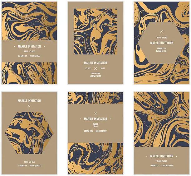 Vector illustration of Marbled cards.