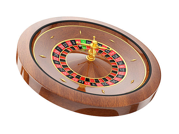 roue de roulette isolée sur fond blanc - roulette wheel photos photos et images de collection