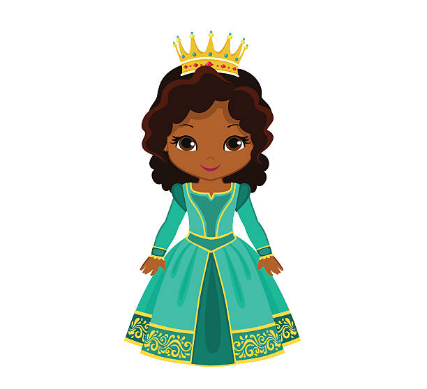 illustrations, cliparts, dessins animés et icônes de vecteur charmant princesse médiévale en robe turquoise. - prince