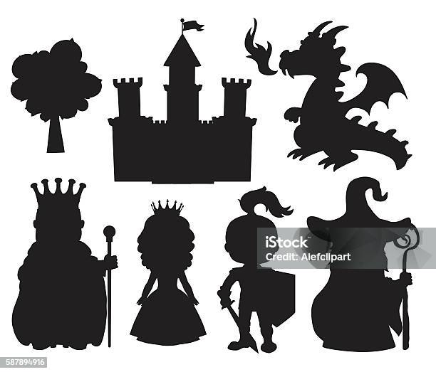 Vector Set Of Silhouettes Fairy Tale Element Icons Stock Illustration - Download Image Now