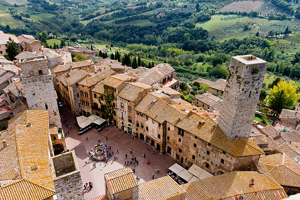 San Gimignano is a medieval town in Tuscany stock photo