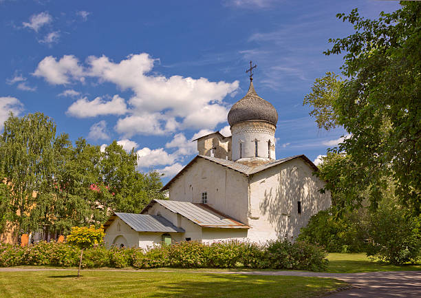 istock Ancient Orthodox church in Pskov, Russia 587898646