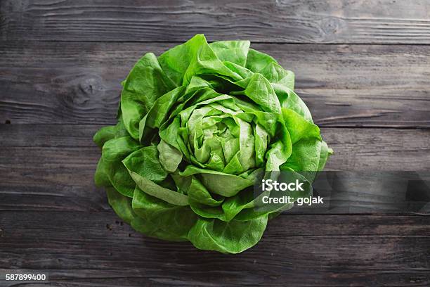 Fresh Lettuce Stock Photo - Download Image Now - Color Image, Directly Above, Food