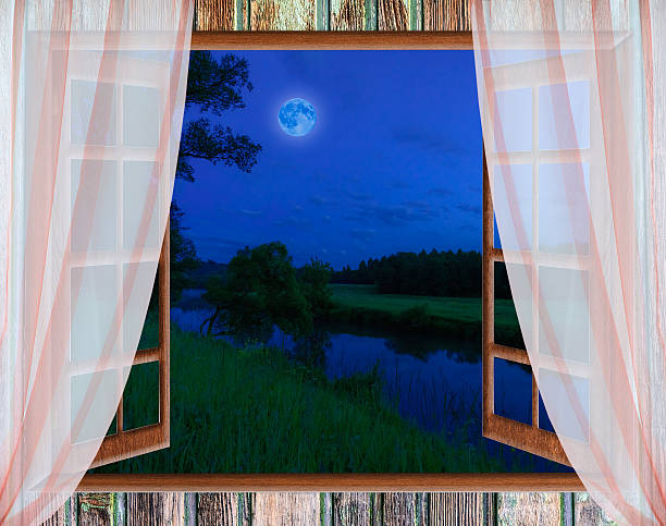 istock window view of the full moon 587901938