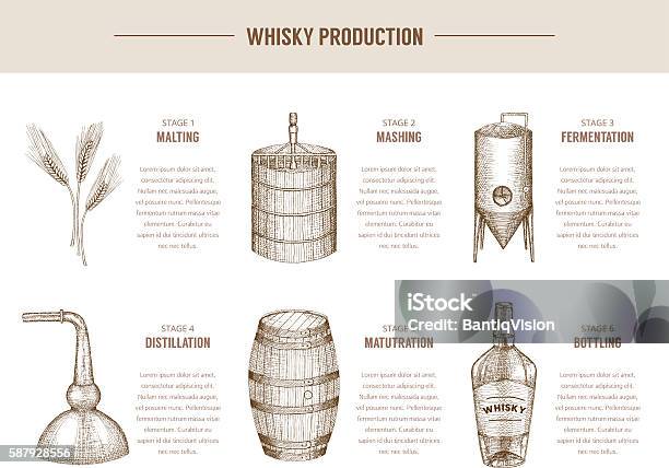 Whisky Production Stock Illustration - Download Image Now - Whiskey, Distillery, Distillation