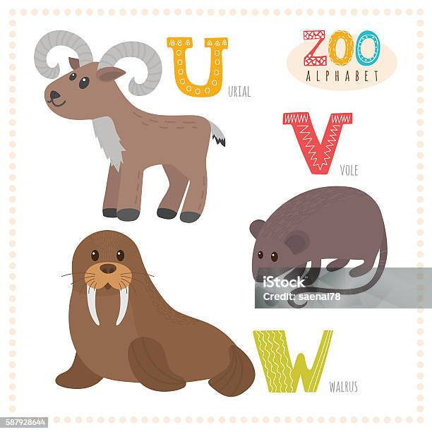 Cute Cartoon Animals Zoo Alphabet With Funny Animals Stock Illustration -  Download Image Now - iStock