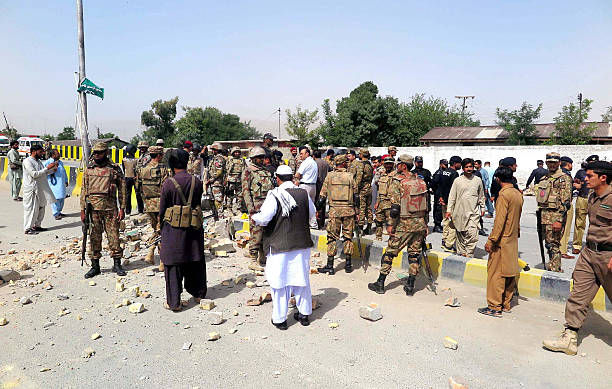 Remote-controlled bomb blast in Quetta stock photo