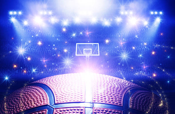 istock Basketball Arena with ball 587930016