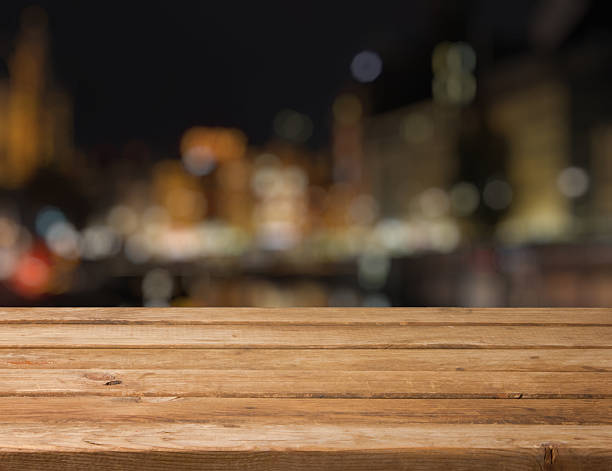 Empty top of wooden table