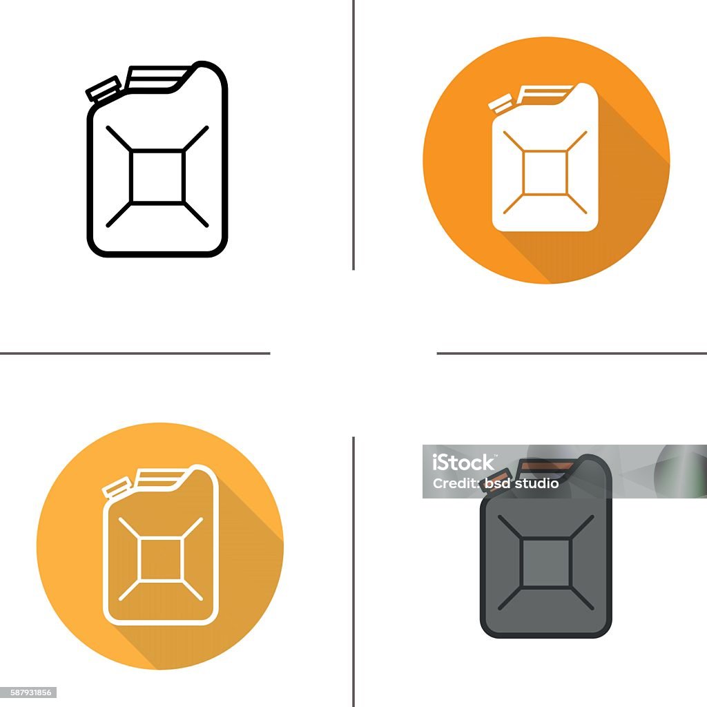 Benzinkanister-Symbole - Lizenzfrei Behälter Vektorgrafik