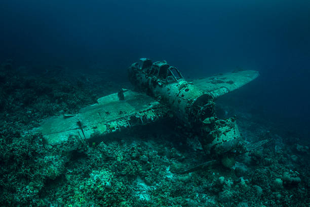 istock II WW Sunken Airplane Wreck -Palau 587932622