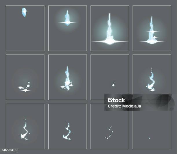 Lightning Special Effect Animation Frames Stock Illustration - Download  Image Now - Lightning, Electricity, Fairy - iStock
