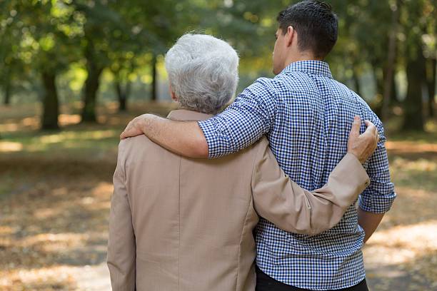 istock Embraced grandson and grandfather 587937896