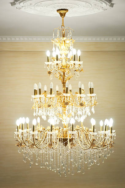 istock Beautiful crystal chandelier 587942898