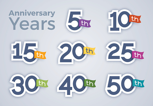 Anniversary year celebration numbers. EPS 10 file. Transparency effects used on highlight elements.