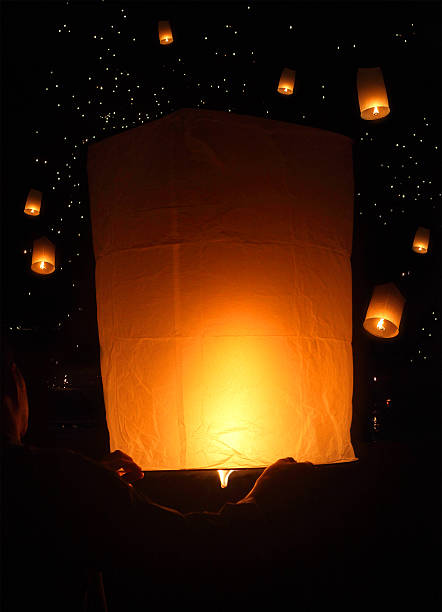 istock Sky lanterns festival, Loy Krathong, Thailand 587944528
