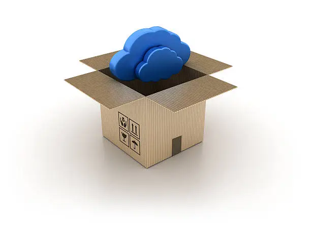 Photo of Open Cardboard Box with Cloud Computing