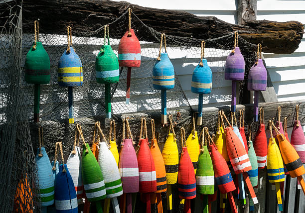 istock Bright Lobster Buoys 587945422