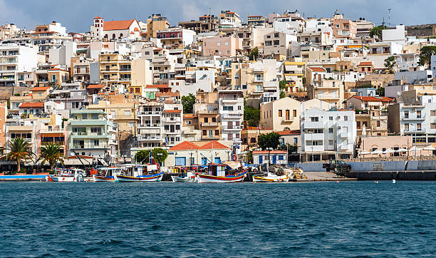 istock Front view at coastline of Sitia town on Crete 587945586