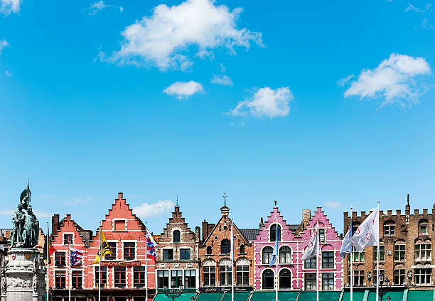 Colorful old buildings in Bruges, Belgium.