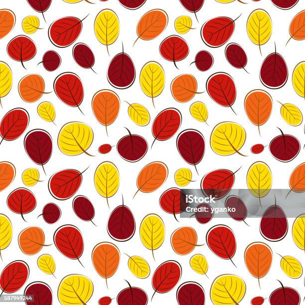 Autumn Leaves Seamless Pattern Background Vector Illustration Stock Illustration - Download Image Now