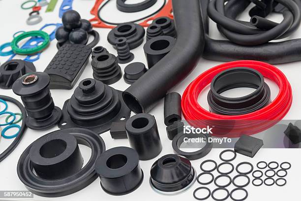 Various Rubber Products And Sealing Products Stock Photo - Download Image Now - Rubber - Material, Plastic, Gasket - Mechanical Seal