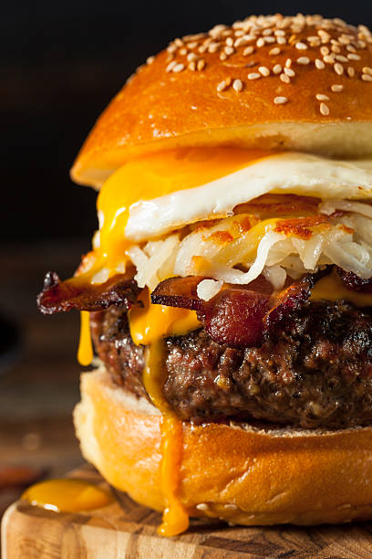 istock Homemade Breakfast Cheeseburger with Bacon 587951710