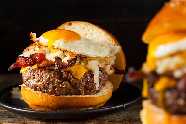 istock Homemade Breakfast Cheeseburger with Bacon 587951738